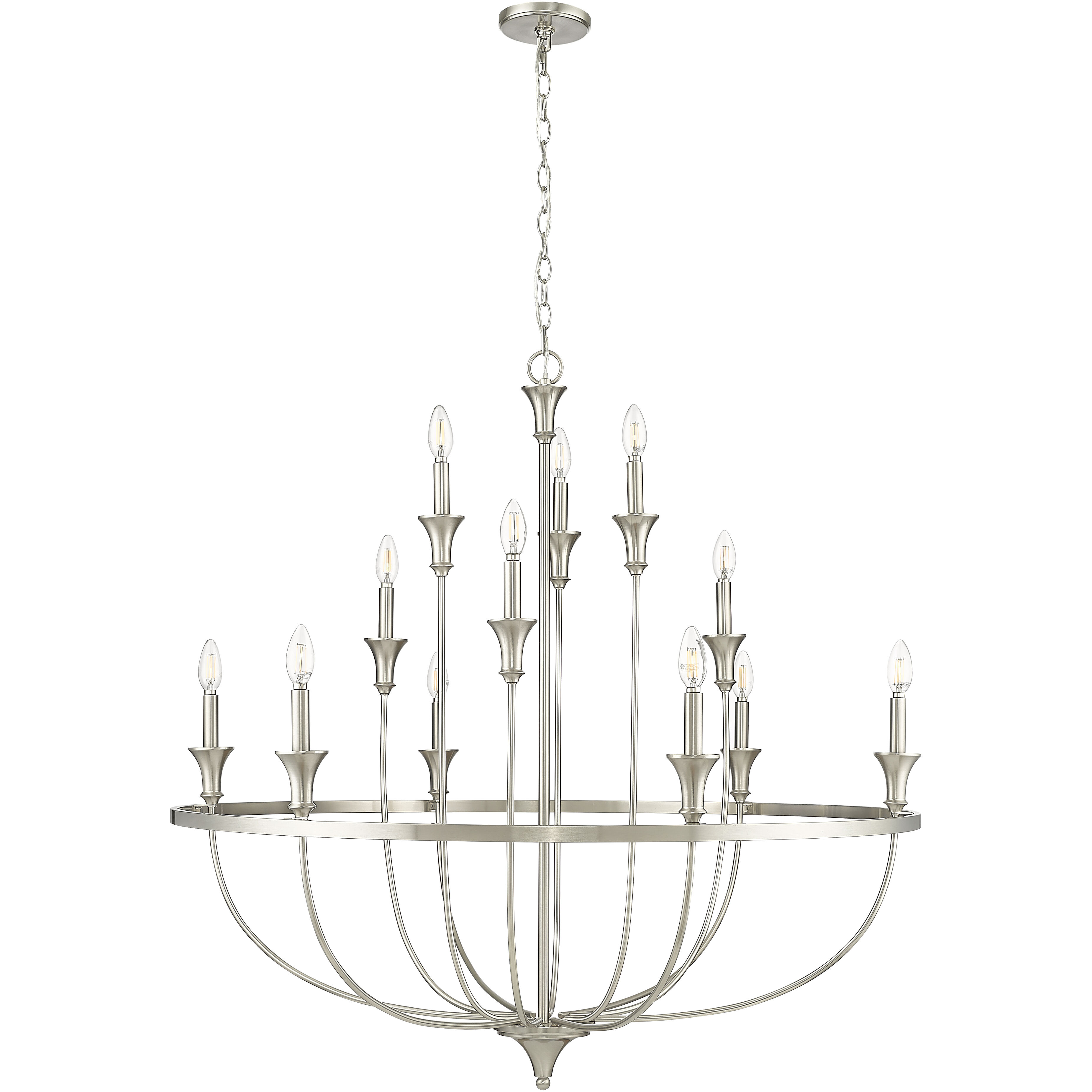 Emery 12 Light 40.2 inch Brushed Nickel Chandelier Ceiling Light